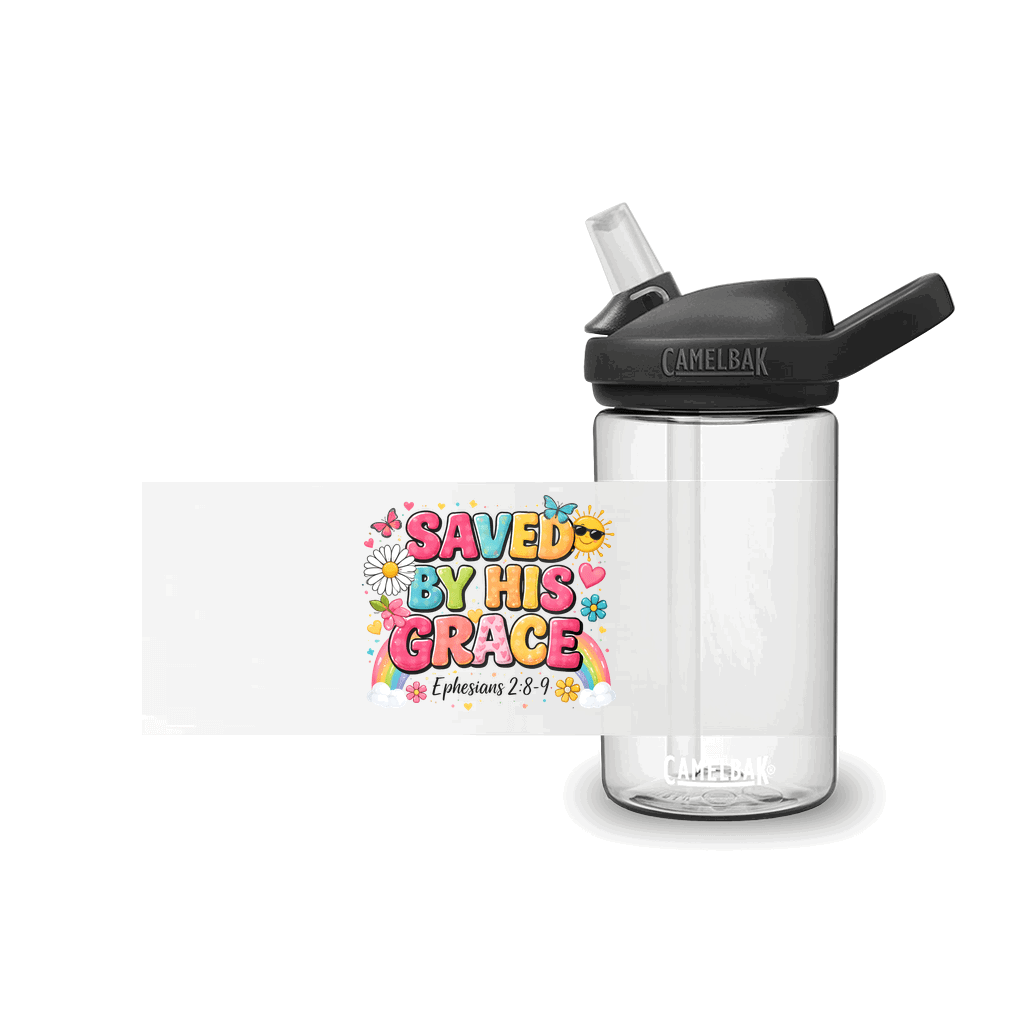Saved By His Grace Christian Kids Water Bottle - ClaimedbyGodDesigns