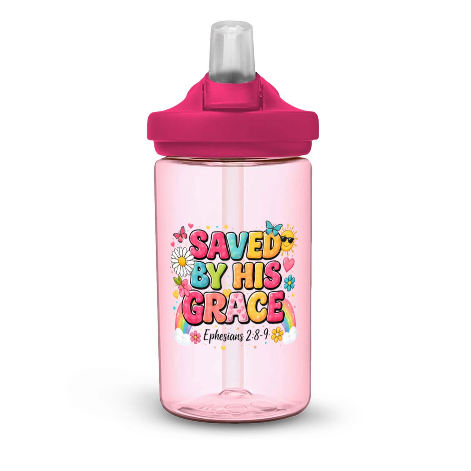 Saved By His Grace Christian Kids Water Bottle - ClaimedbyGodDesigns