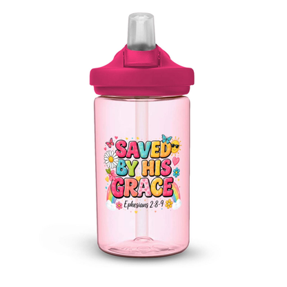 Saved By His Grace Christian Kids Water Bottle - ClaimedbyGodDesigns