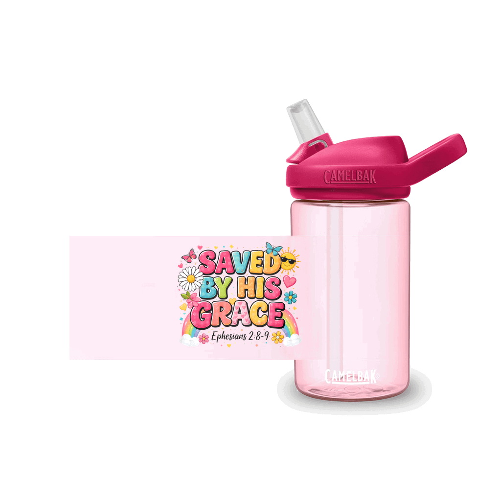 Saved By His Grace Christian Kids Water Bottle - ClaimedbyGodDesigns