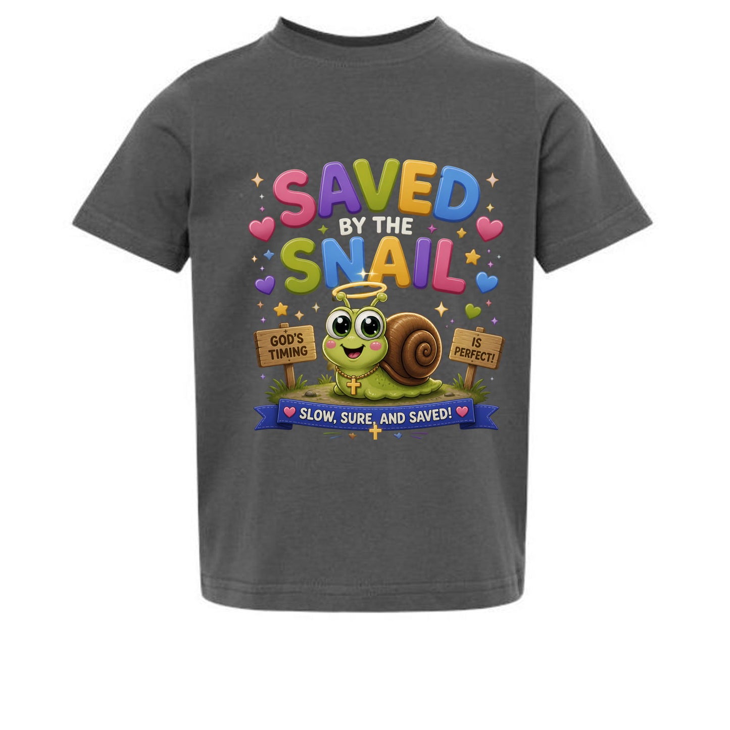 Saved By The Snail Toddler Christian T-shirt - ClaimedbyGodDesigns