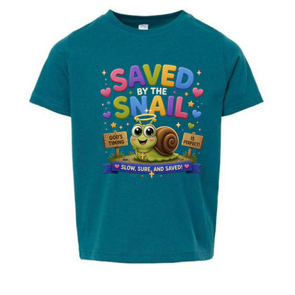 Saved By The Snail Toddler Christian T-shirt - ClaimedbyGodDesigns