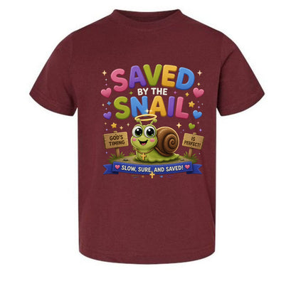 Saved By The Snail Toddler Christian T-shirt - ClaimedbyGodDesigns