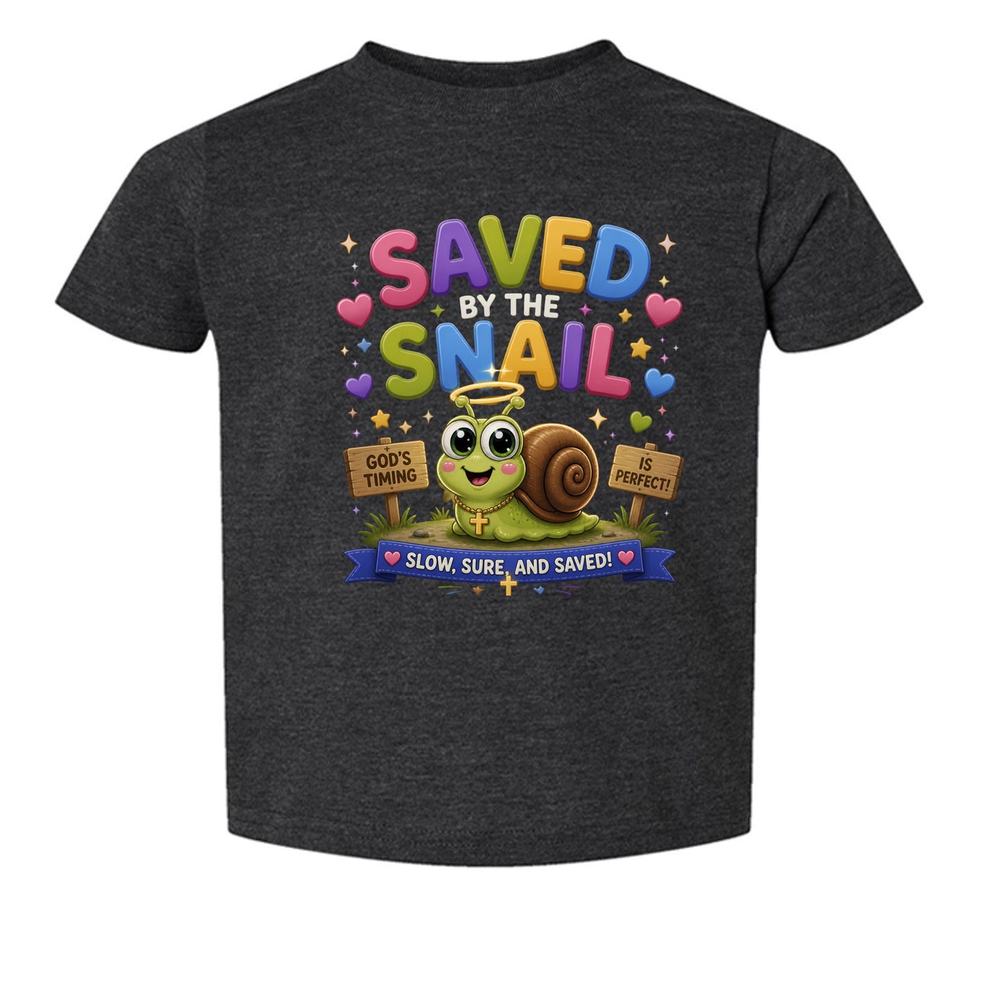 Saved By The Snail Toddler Christian T-shirt - ClaimedbyGodDesigns
