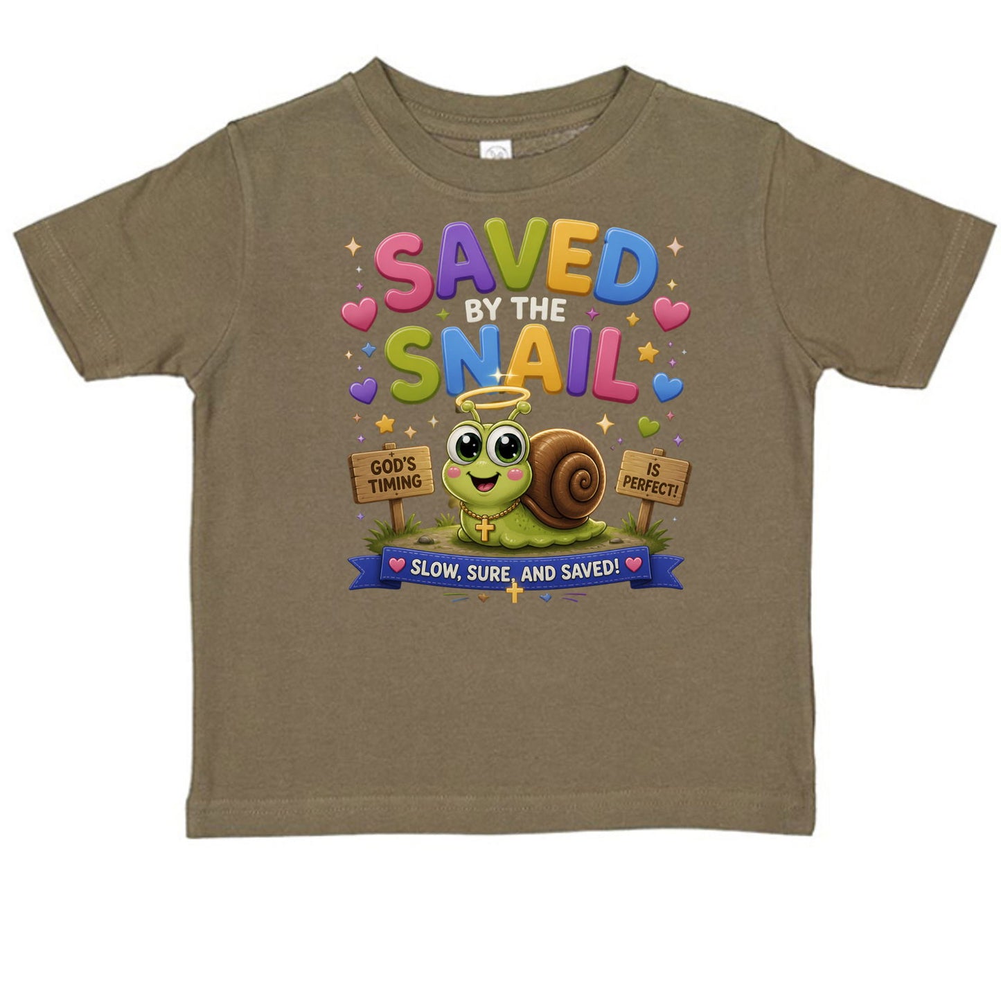 Saved By The Snail Toddler Christian T-shirt - ClaimedbyGodDesigns