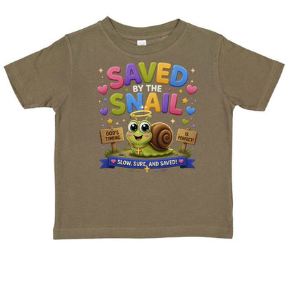 Saved By The Snail Toddler Christian T-shirt - ClaimedbyGodDesigns