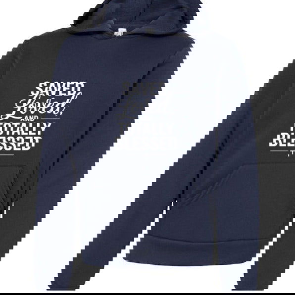 Saved Loved and Totally blessed Youth Christian Sponge Fleece Pullover Hooded Sweatshirt - ClaimedbyGodDesigns
