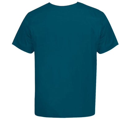 Saved To Serve Unisex Christian 1-Pocket Tuckable V-Neck Medical Scrub Top - ClaimedbyGodDesigns