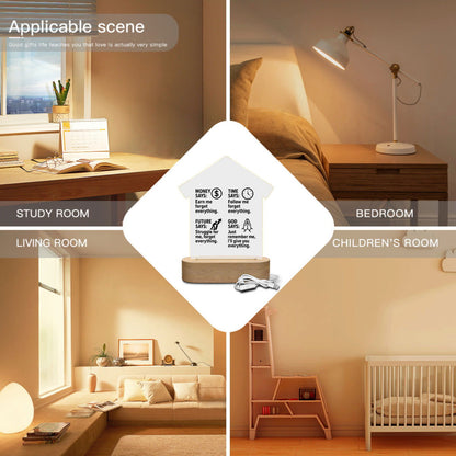 Says Acrylic Home Christian Night Light - ClaimedbyGodDesigns