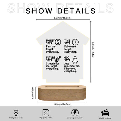 Says Acrylic Home Christian Night Light - ClaimedbyGodDesigns