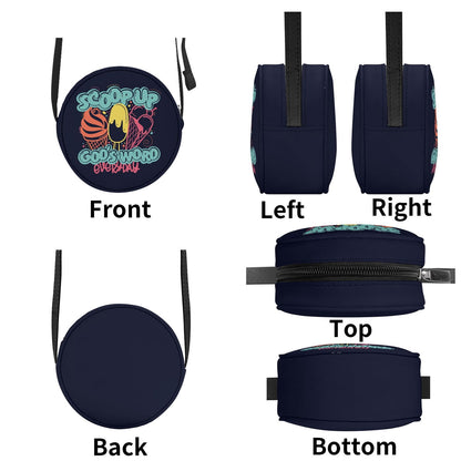 Scoop Up His Word Christian Kids PU Small Round Bag Children Purse - ClaimedbyGodDesigns