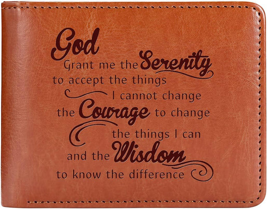 Serenity Prayer Leather Christian Wallet - ClaimedbyGodDesigns