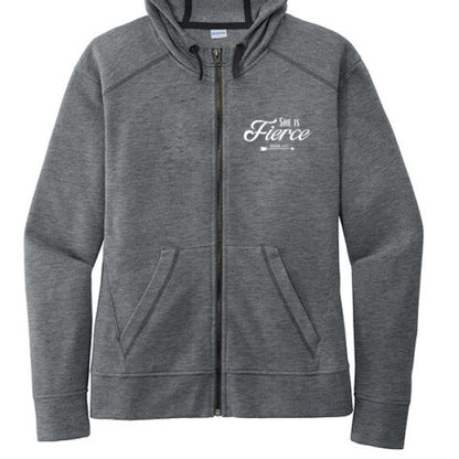 She Is Fierce Women's Christian Full-Zip Hooded Jacket - ClaimedbyGodDesigns