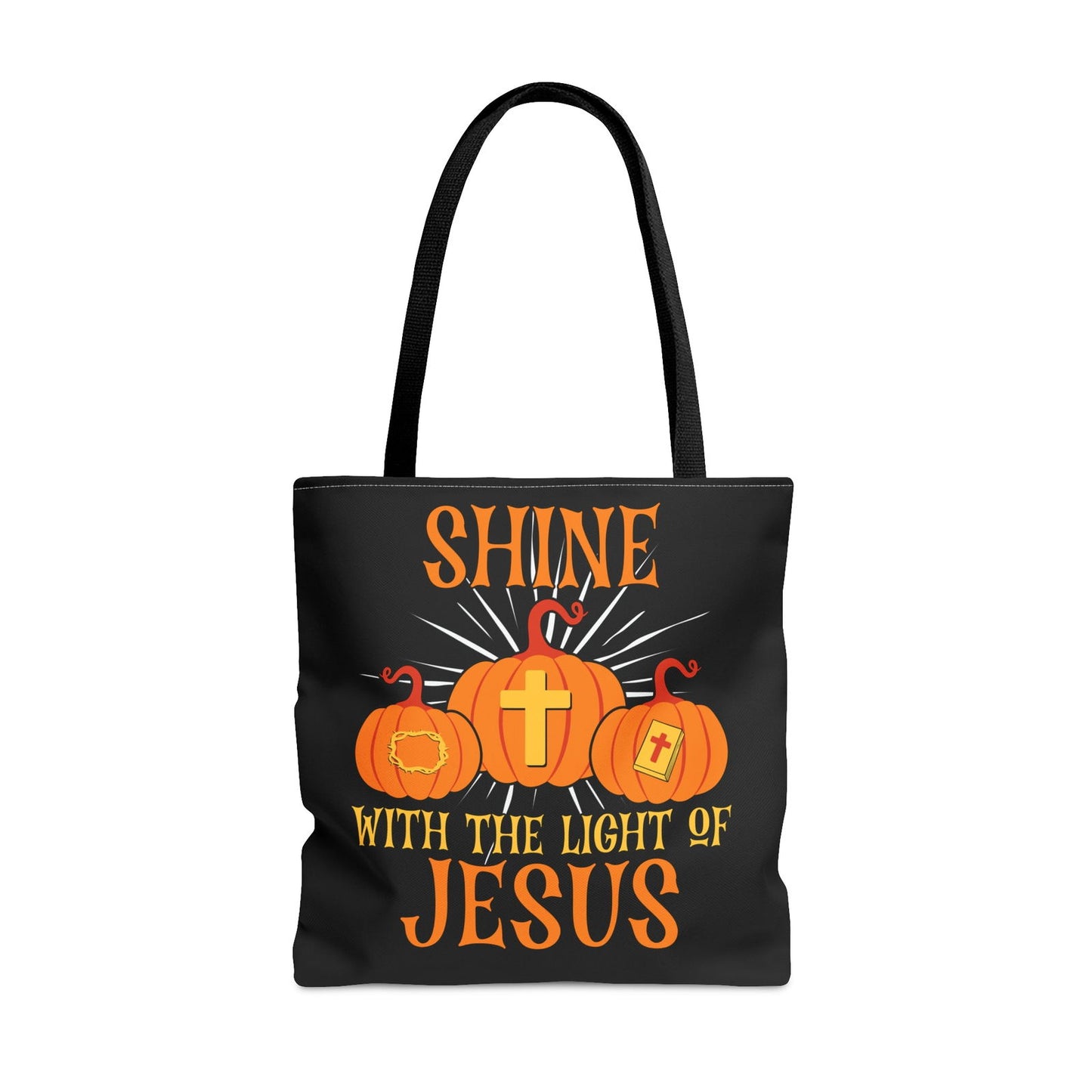 Shine With The Light Of Jesus Halloween Christian Tote Bag - ClaimedbyGodDesigns