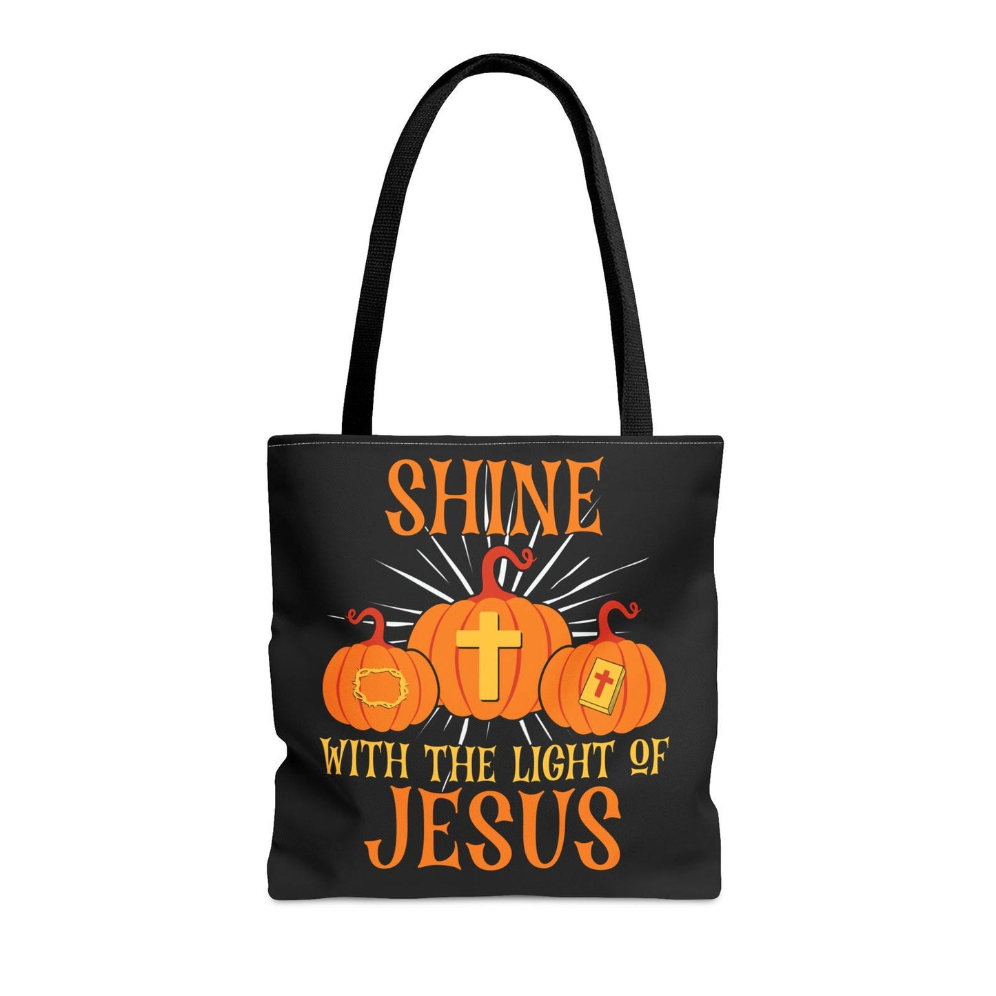 Shine With The Light Of Jesus Halloween Christian Tote Bag - ClaimedbyGodDesigns