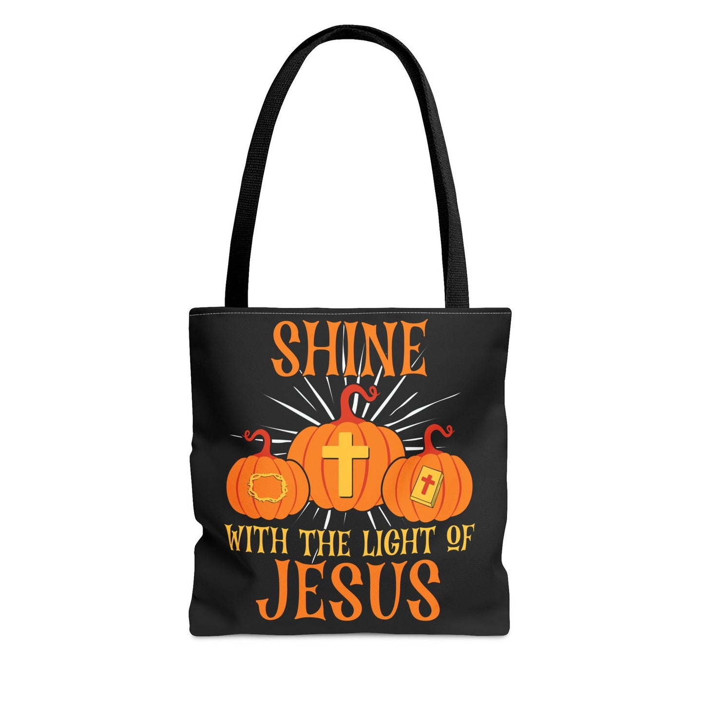 Shine With The Light Of Jesus Halloween Christian Tote Bag - ClaimedbyGodDesigns