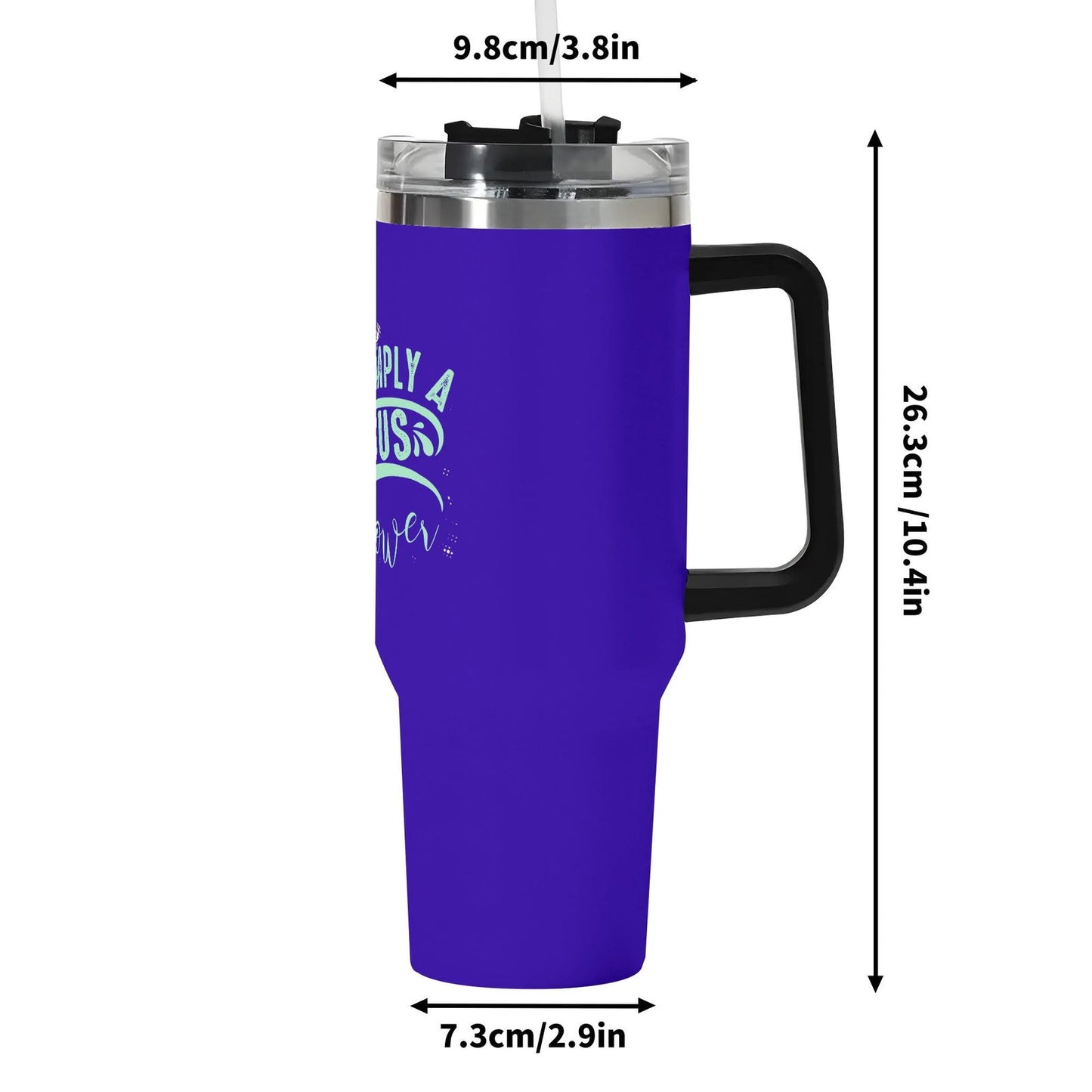 Simply A Jesus Follower 40oz Stainless Steel Christian Tumbler Gift With Black Handle and Straw - ClaimedbyGodDesigns