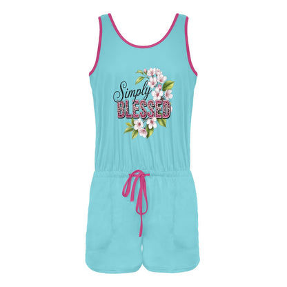 Simply Blessed 2 Women's Christian Short Jumpsuit - ClaimedbyGodDesigns