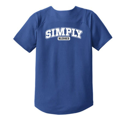 Simply Blessed Youth Christian Full-Button Jersey - ClaimedbyGodDesigns