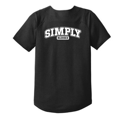 Simply Blessed Youth Christian Full-Button Jersey - ClaimedbyGodDesigns