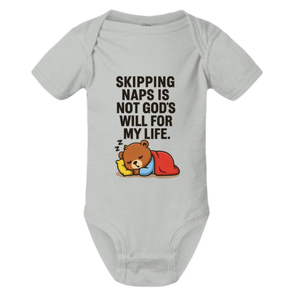 Skipping Naps Is Not His Will For My Life Funny Baby Christian Jumpsuit - ClaimedbyGodDesigns