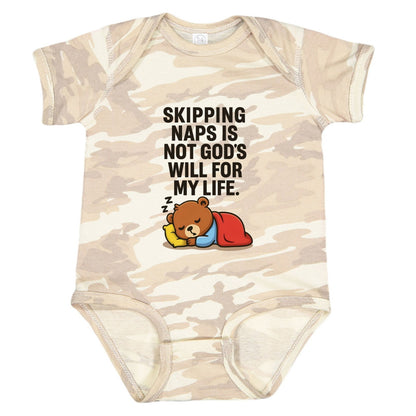 Skipping Naps Is Not His Will For My Life Funny Baby Christian Jumpsuit - ClaimedbyGodDesigns