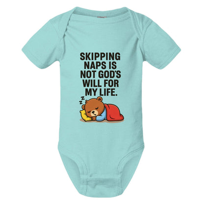 Skipping Naps Is Not His Will For My Life Funny Baby Christian Jumpsuit - ClaimedbyGodDesigns