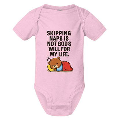 Skipping Naps Is Not His Will For My Life Funny Baby Christian Jumpsuit - ClaimedbyGodDesigns
