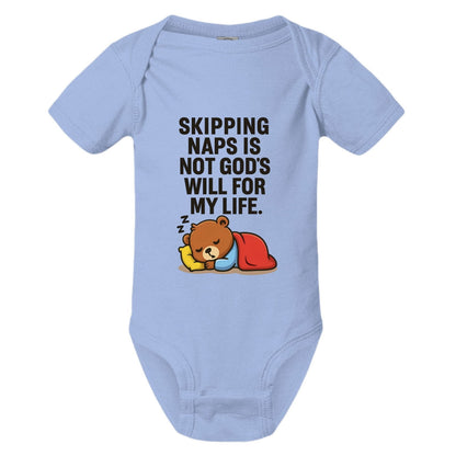 Skipping Naps Is Not His Will For My Life Funny Baby Christian Jumpsuit - ClaimedbyGodDesigns