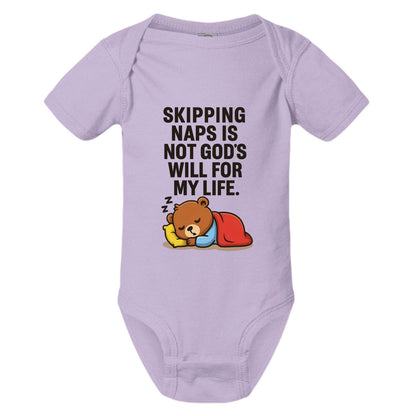 Skipping Naps Is Not His Will For My Life Funny Baby Christian Jumpsuit - ClaimedbyGodDesigns