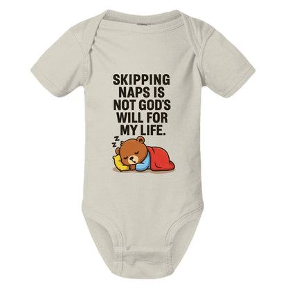 Skipping Naps Is Not His Will For My Life Funny Baby Christian Jumpsuit - ClaimedbyGodDesigns