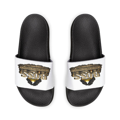 Slides — "BOSS" Logo Removable-Strap Men's Christian Sandals - ClaimedbyGodDesigns