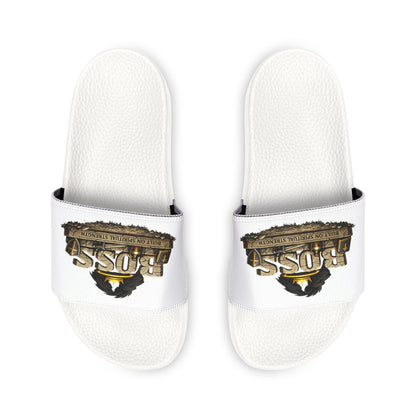 Slides — "BOSS" Logo Removable-Strap Men's Christian Sandals - ClaimedbyGodDesigns