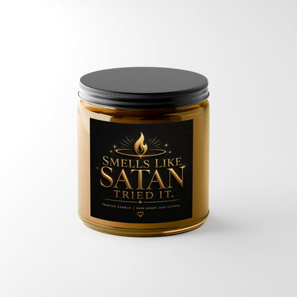 Smells Like Satan Tried It Funny Christian Candle Gift Set - ClaimedbyGodDesigns