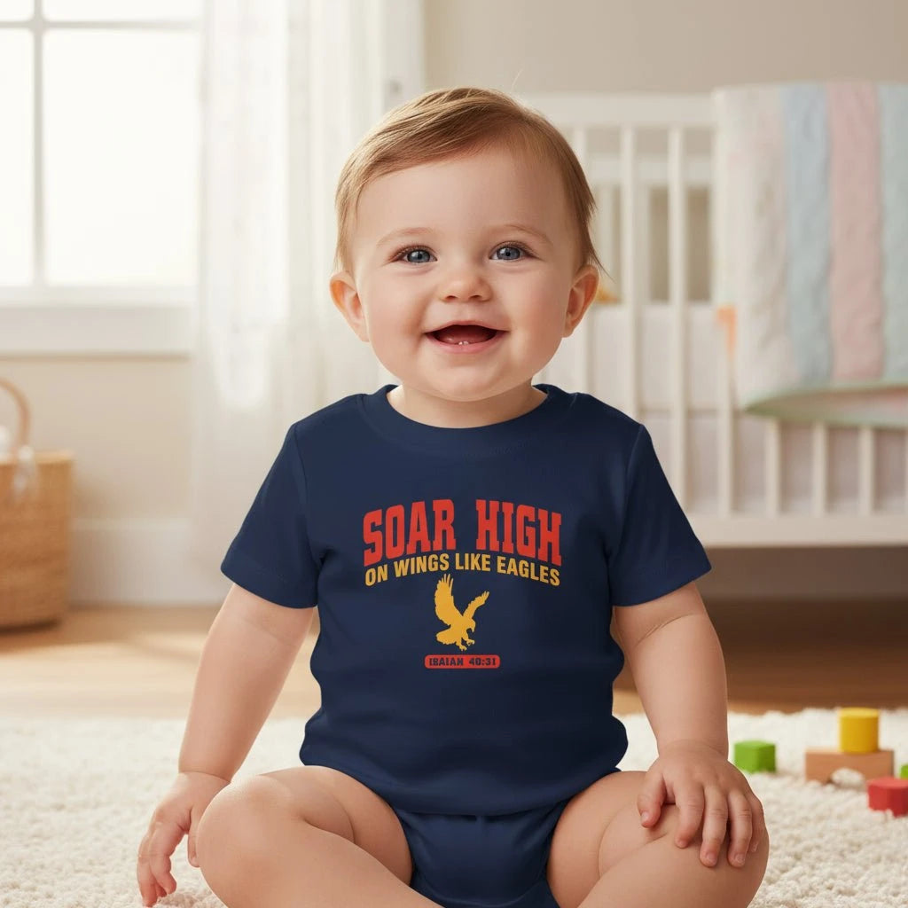 Soar High Christian Baby Crewneck T-shirt - ClaimedbyGodDesigns