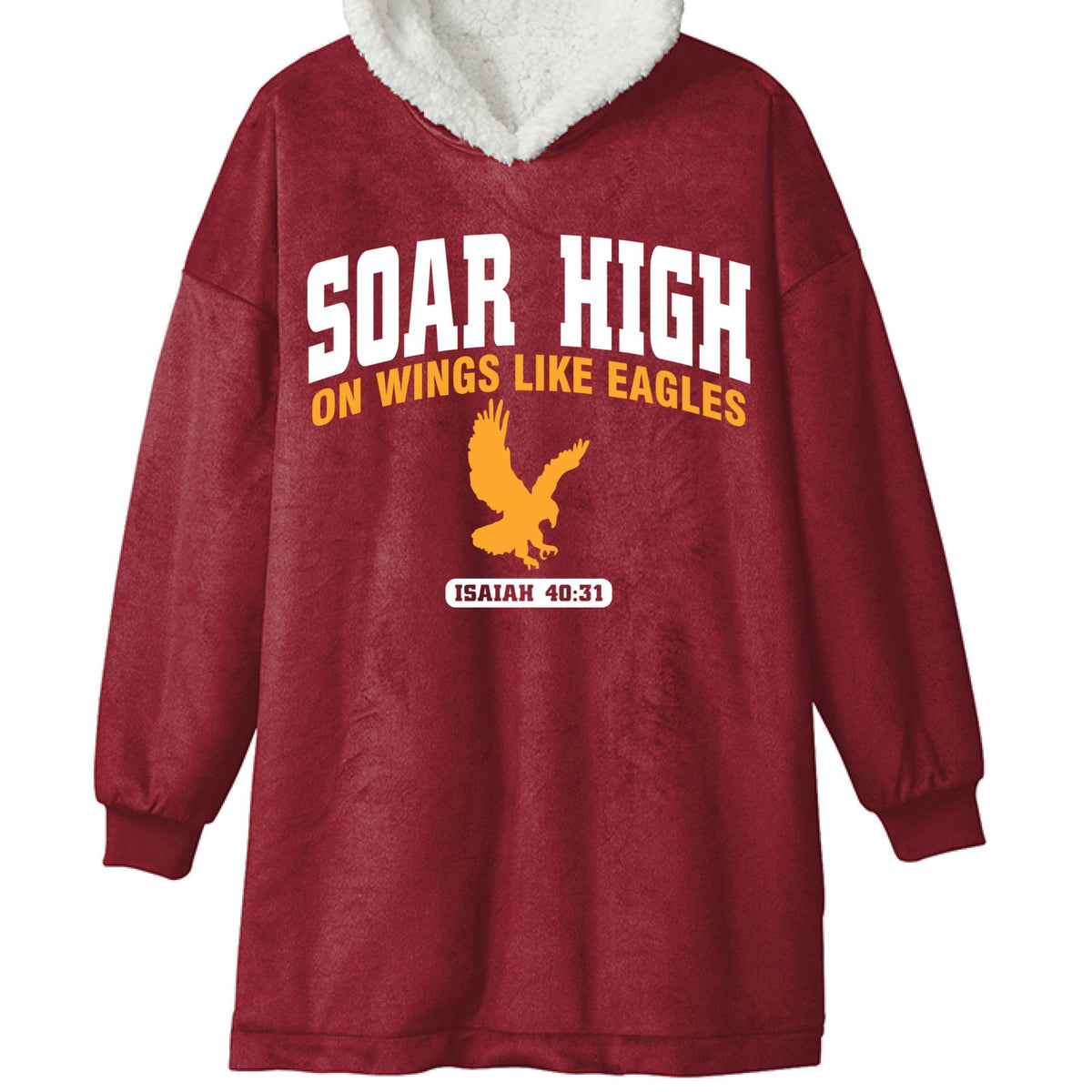 Soar High On Wings Like Eagles Unisex Premium Wearable Blanket - ClaimedbyGodDesigns