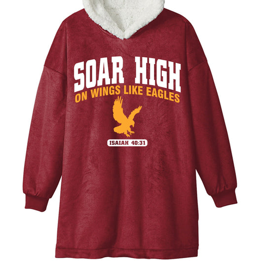Soar High On Wings Like Eagles Unisex Premium Wearable Blanket - ClaimedbyGodDesigns