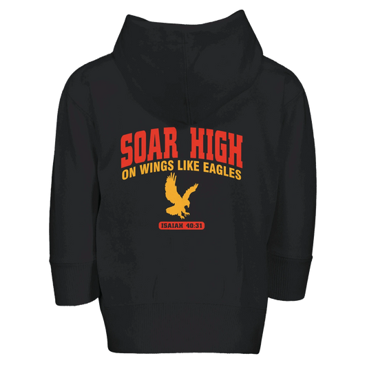 Soar High Toddler Christian Zip Fleece Hooded Sweatshirt - ClaimedbyGodDesigns