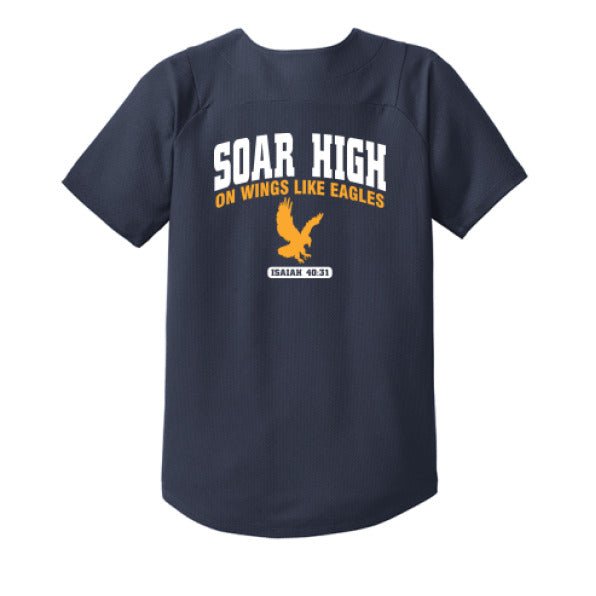 Soar High Youth Christian Full-button Jersey - ClaimedbyGodDesigns