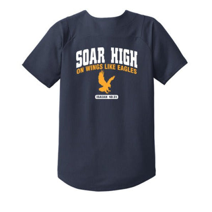 Soar High Youth Christian Full-button Jersey - ClaimedbyGodDesigns