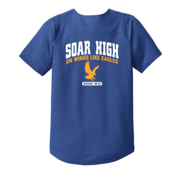 Soar High Youth Christian Full-button Jersey - ClaimedbyGodDesigns