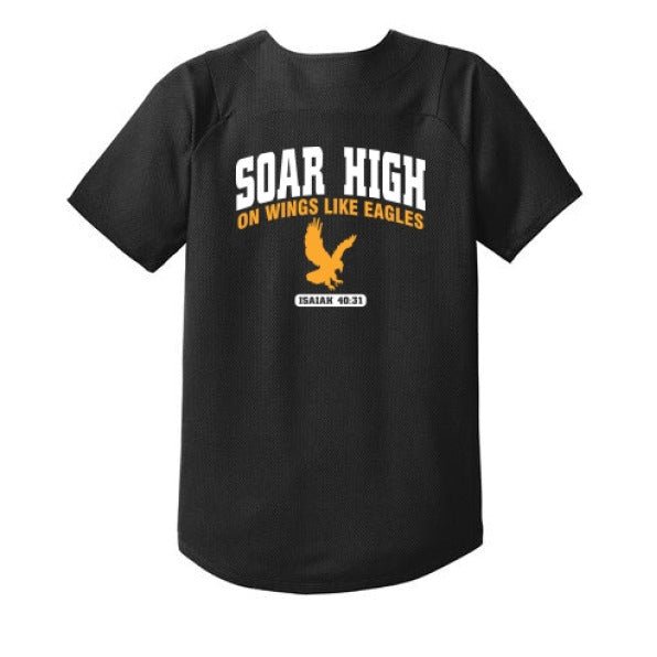 Soar High Youth Christian Full-button Jersey - ClaimedbyGodDesigns