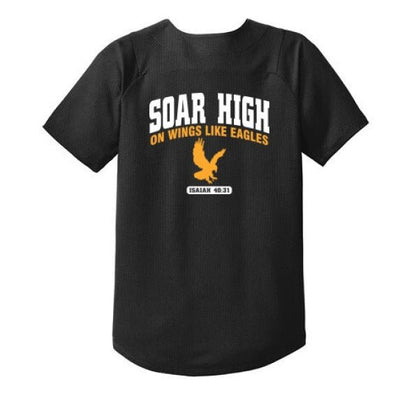 Soar High Youth Christian Full-button Jersey - ClaimedbyGodDesigns