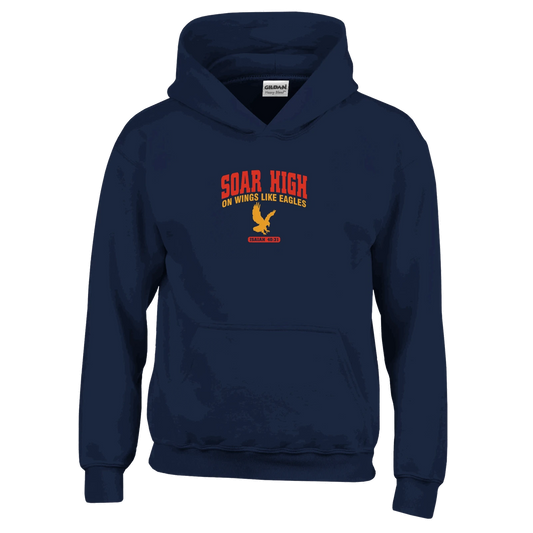 Soar High Youth Christian Pullover Hooded Sweatshirt - ClaimedbyGodDesigns