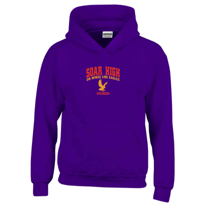 Soar High Youth Christian Pullover Hooded Sweatshirt - ClaimedbyGodDesigns
