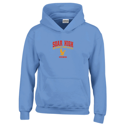 Soar High Youth Christian Pullover Hooded Sweatshirt - ClaimedbyGodDesigns