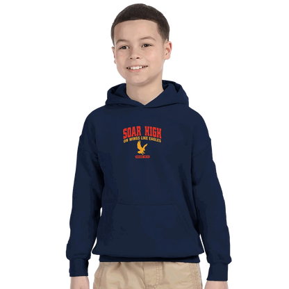 Soar High Youth Christian Pullover Hooded Sweatshirt - ClaimedbyGodDesigns