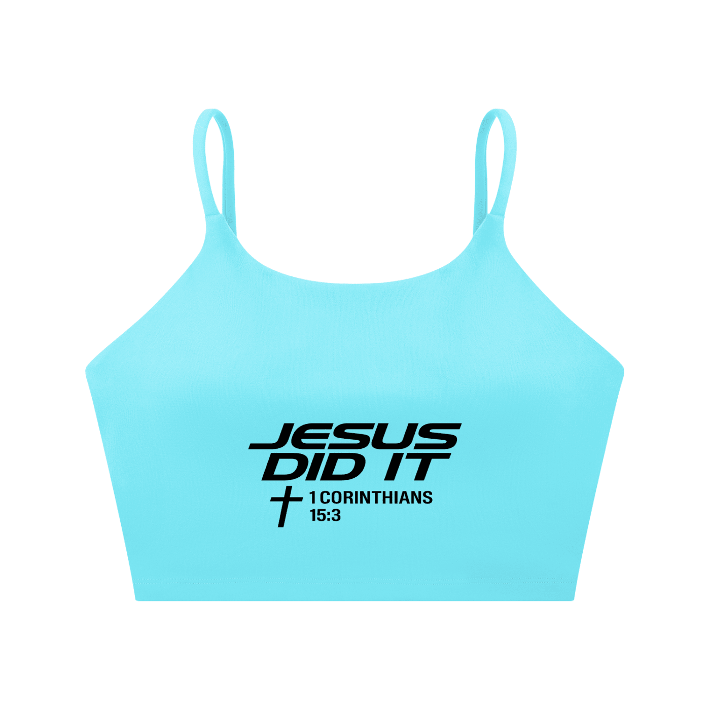 Jesus Did It Women's Christian Spaghetti Strap Yoga Sports Bra - ClaimedbyGodDesigns
