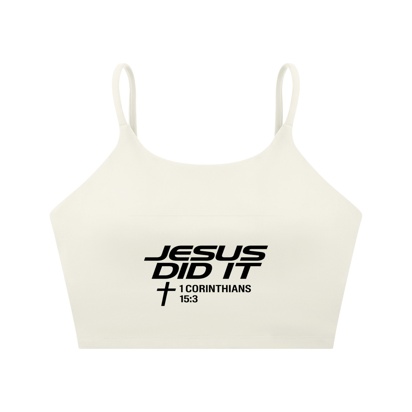Jesus Did It Women's Christian Spaghetti Strap Yoga Sports Bra - ClaimedbyGodDesigns