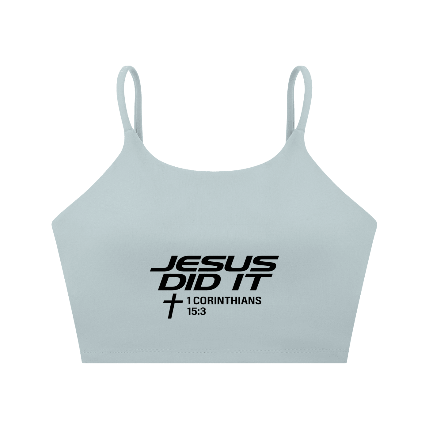 Jesus Did It Women's Christian Spaghetti Strap Yoga Sports Bra - ClaimedbyGodDesigns